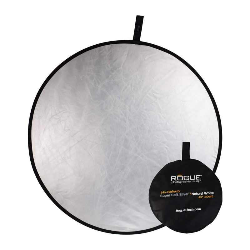 Rogue 2-in-1 Collapsible Reflector - Super Soft Silver / Natural White 43â€ - Image 1